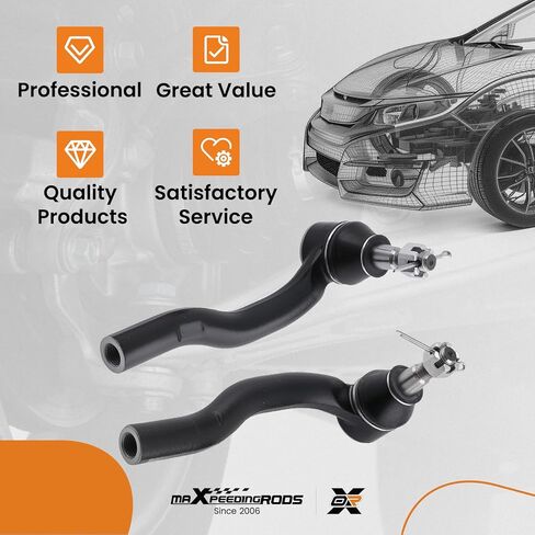 maxpeedingrods 2 قطعة ES800338 ES800337 أطراف قضيب التعادل الخارجي الأمامي لنيسان 370Z 2009-2020 إنفينيتي EX35 2008-2012 إنفينيتي Q50 Q60 Q70 2014-2019 EX37 G25 G35 G37 M35 M35h M37 M45 M56 Q40 Q70L QX50 in Kuwait