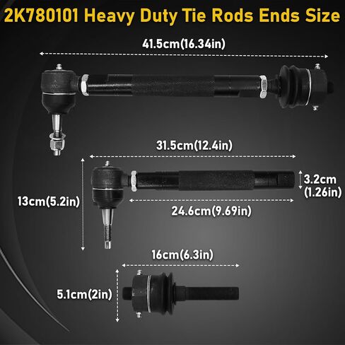 مجموعة نهاية قضيب ربط 0-6 بوصة قابلة للتعديل للخدمة الشاقة 2K780101 لسيارة Chevy/GMC Silverado Sierra 2500HD 3500HD 2011-2024 قضيب ربط أمامي داخلي وخارجي للشاحنات المرفوعة in Kuwait
