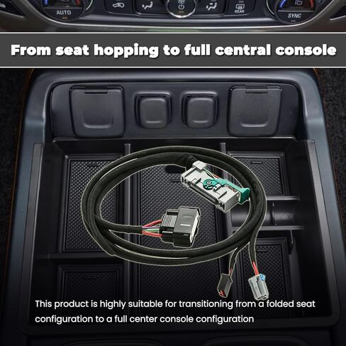 16-Pin Center Console Conversion Harness for Chevy Silverado & GMC Sierra 2016-2019, Jump Seat to Full Console Wiring Adapter, Plug & Play, Supports Wireless Charging in Saudi Arabia