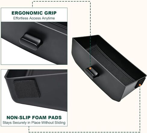 Rear Center Console Organizer for 2022-2026 Toyota Tundra SR/SR5/Limited/TRD/PRO Accessories Rear Armrest Box NOT fit Platinum, 1794 Edition, Capstone (Only Fits Models with Cubby) in Saudi Arabia