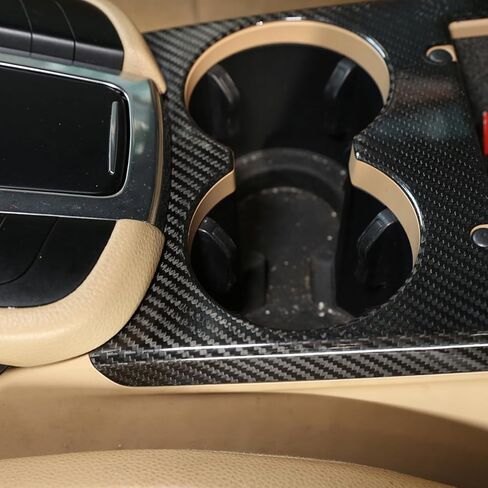 Real Carbon Fiber Center Console Teacup Storage Box Panel Frame for Porsche Macan 2014-2020 Automotive Interior Decoration Accessories (Black) in Saudi Arabia