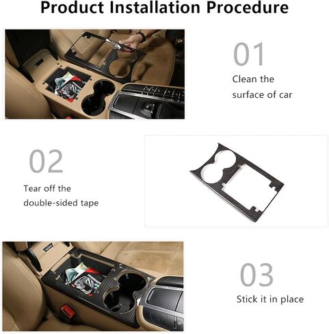 Real Carbon Fiber Center Console Teacup Storage Box Panel Frame for Porsche Macan 2014-2020 Automotive Interior Decoration Accessories (Black) in Saudi Arabia