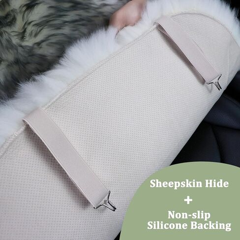AOGELAN Sheepskin Car Seat Cover, Fluffy Fuzzy Long Wool Front Seat Covers, Universal Fits Most Car SUV Truck Minivan, Airbag Compatible (Wolf Tipped,1 Pcs) in Saudi Arabia