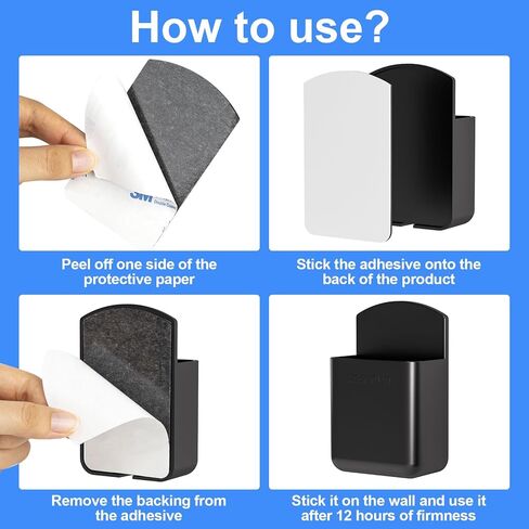 4 Pcs Wall Mount Remote Control Holder, Player Controller Holder, Air-Conditioner Organizer Caddy Box Air-Conditioner Remote Hanger for Home Nightstand Office Desk School Supply in Saudi Arabia