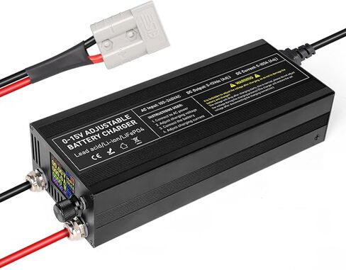 LiFePO4 Battery Charger, 14.6V High Power Charger Adjustable Voltage 0-15V & Current 0-100A, Smart Fast Battery Charger for Golf Carts,UAV,Fishing Boat and Deep Cycle Batteries（Anderson） in Saudi Arabia