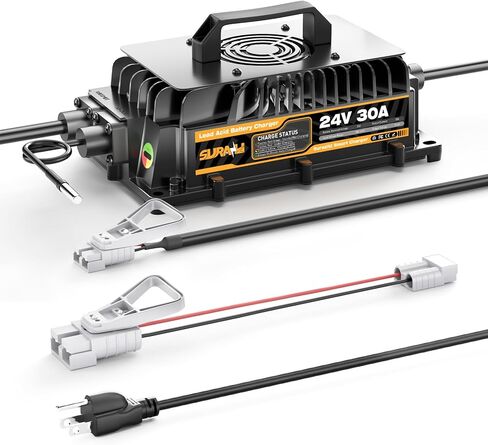 Suraziki 24V 30Amp Forklift Charger, 24V Lead Acid Battery Charger for Pallet Jack/Floor Scrubber, with Anderson50A and 175A Connector in Saudi Arabia