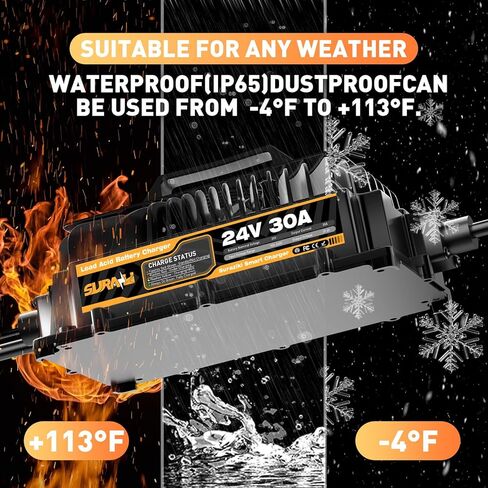 Suraziki 24V 30Amp Forklift Charger, 24V Lead Acid Battery Charger for Pallet Jack/Floor Scrubber, with Anderson50A and 175A Connector in Saudi Arabia