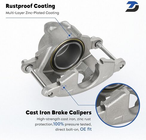 18-4126 18-4127 Front Disc Brake Caliper Assembly for Cadillac and Chevy 1987-1992 Brougham, 1992-1996 Commercial Chassis, 1993-1996 Fleetwood, 1979-1986 C10 C20 in Kuwait