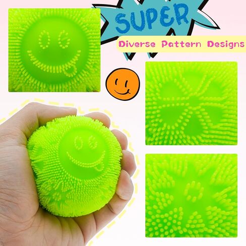 Smile Face Fuzz Stress Ball - Soft Squishy Fidget Toy for Anxiety Relief, Sensory Play for Kids & Adults, Perfect for Office & School in Saudi Arabia