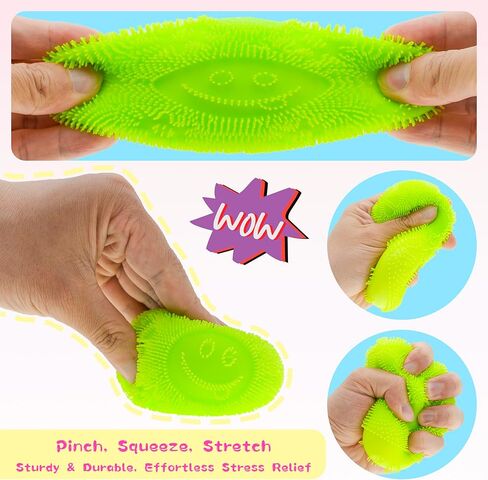 Smile Face Fuzz Stress Ball - Soft Squishy Fidget Toy for Anxiety Relief, Sensory Play for Kids & Adults, Perfect for Office & School in Saudi Arabia