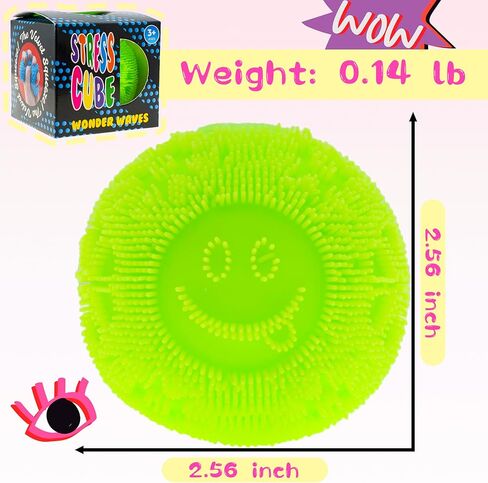 Smile Face Fuzz Stress Ball - Soft Squishy Fidget Toy for Anxiety Relief, Sensory Play for Kids & Adults, Perfect for Office & School in Saudi Arabia