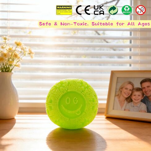 Smile Face Fuzz Stress Ball - Soft Squishy Fidget Toy for Anxiety Relief, Sensory Play for Kids & Adults, Perfect for Office & School in Saudi Arabia