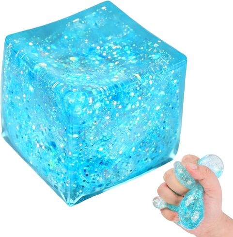 Stress Cube Squishy Stress Balls,Slow Rebound Soft Ice Cube Ball,Squishy Fidget Toys Stress Cube,Ice Cube Stress Ball Stress Relief Toys Squeeze Toys for Adults,5.5*5.5CM in Saudi Arabia