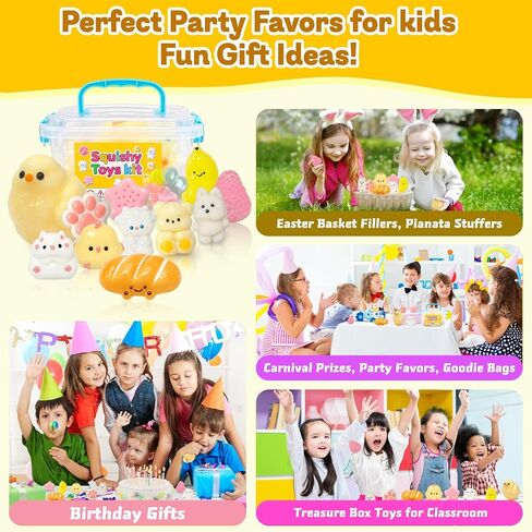 12Pcs Taba Squishy Toys Kit with Box, Cute Fidget Toys Squeeze Toys Stress Relief Sensory Party Favors, Birthday Gifts Toys for Kids 4-6-8-10 in Saudi Arabia