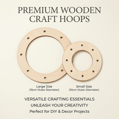 15 PCS Solid Wood Wreath Form Rings - Unfinished Round Wooden Frame Hoops Mixed 15cm & 10cm Wreath Base Blanks for DIY Floral Christmas Easter Door Decor in Kuwait