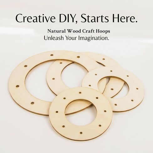 15 PCS Solid Wood Wreath Form Rings - Unfinished Round Wooden Frame Hoops Mixed 15cm & 10cm Wreath Base Blanks for DIY Floral Christmas Easter Door Decor in Kuwait