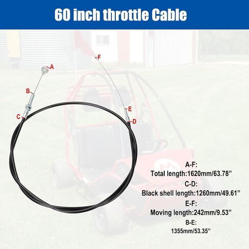 Universal Throttle Cable 60 inch with 53" Casing for Manco 8252-1390 Manco Yerf Dog Kandi ASW VM22 VM24-PZ27 ATV Go Kart Scooter Minibike Buggy Cart Predator 2121 6.5 HP Engine Parts in Kuwait