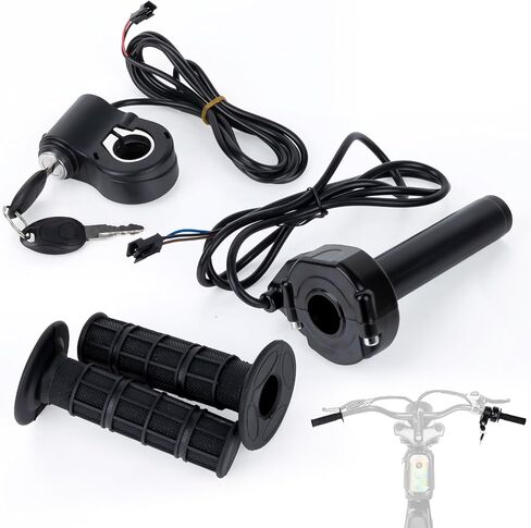 خنق تويست كامل مع محمل دوار، PSLER 22 مم 7/8 بوصة خنق تويست كامل مع مفتاح الإشعال لـ Ridstar Q20 Ebike قبضة خنق تويست كاملة in Kuwait