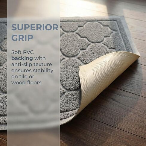 Cat Litter Mat for Box, Non-Slip, Less Waste Cat Litter Box Mat,Door mats, Entrance mats，Waterproof, Anti Slip, and pet Urine Resistant，47" x 36" Grey in Saudi Arabia