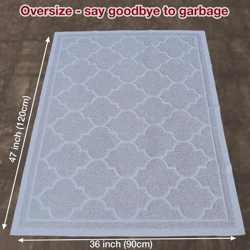 Cat Litter Mat for Box, Non-Slip, Less Waste Cat Litter Box Mat,Door mats, Entrance mats，Waterproof, Anti Slip, and pet Urine Resistant，47" x 36" Grey in Saudi Arabia