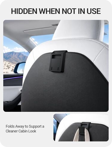 BASENOR Hidden Foldable Hook for 2025-2026 Tesla Model Y Juniper & 2024-2026 Model 3 Highland, 2-Pack Seat Back & Glove Box Hanger, Snap-in Rattle-Free Car Storage for Bags & Purses in Kuwait