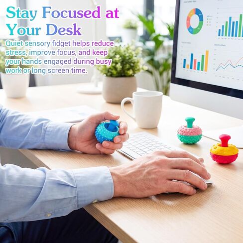 6Pcs Thumb Rocker Sensory Fidget Toys, Textured Silicone Stress Relief Gadgets for Autism ADHD Anxiety, Silent Sensory Desk Toys for Office Classroom, Stocking Stuffer Gifts for Teens Adults in Saudi Arabia