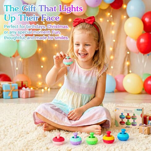 6Pcs Thumb Rocker Sensory Fidget Toys, Textured Silicone Stress Relief Gadgets for Autism ADHD Anxiety, Silent Sensory Desk Toys for Office Classroom, Stocking Stuffer Gifts for Teens Adults in Saudi Arabia