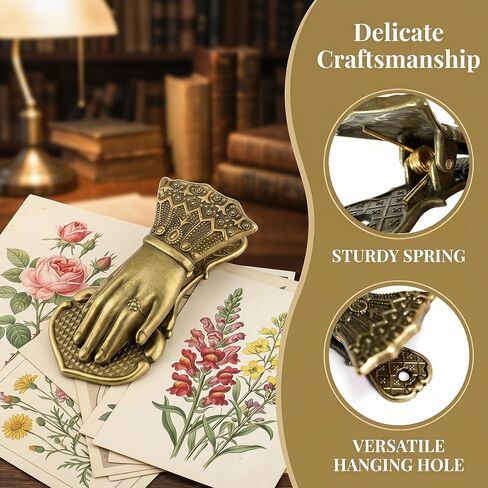 Vintage Lady's Hand Shaped Metal Paper Clip, Journal Clip Planner Book Decorative Clip Traveler's Notebook Accessories Clamp for Journaling Scrapbook Home Office in Kuwait
