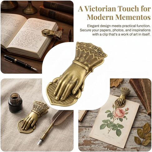 Vintage Lady's Hand Shaped Metal Paper Clip, Journal Clip Planner Book Decorative Clip Traveler's Notebook Accessories Clamp for Journaling Scrapbook Home Office in Kuwait