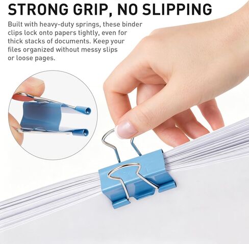 Colored Binder Clips Assorted Sizes, 120 PCS Large Medium Small Mini Paper Clamps, 4 Sizes (1.26"/0.98"/0.75"/0.59") with Storage Case, Office Supplies Clips for Home School Office in Kuwait