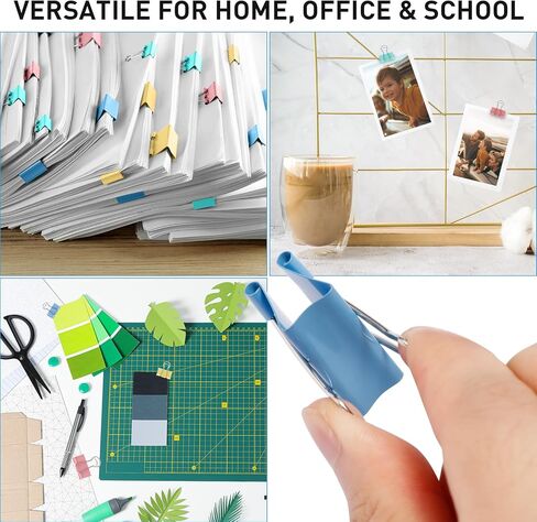 Colored Binder Clips Assorted Sizes, 120 PCS Large Medium Small Mini Paper Clamps, 4 Sizes (1.26"/0.98"/0.75"/0.59") with Storage Case, Office Supplies Clips for Home School Office in Kuwait