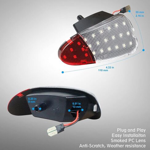 مصابيح LED للباب الداخلي ولوحة الباب متوافقة مع Ford F150 1997-2003، 1997-1999 F250، عبوتان in Kuwait