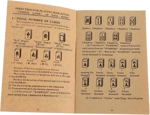 BESPORTBLE Antique Style Mahjong Rule Book Detailed Instructions Strategies for Chinese Mahjong in Kuwait