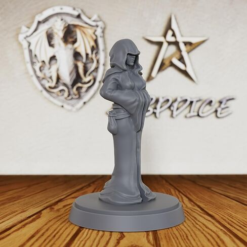 الزنزانات والتنينات النسائية المصغرة غير المطلية DND Minis، تمثال لعبة RPG على الطاولة، هدية مثالية لألعاب تقمص الأدوار وعشاق المعرفة الغامضة-AS147 in Kuwait