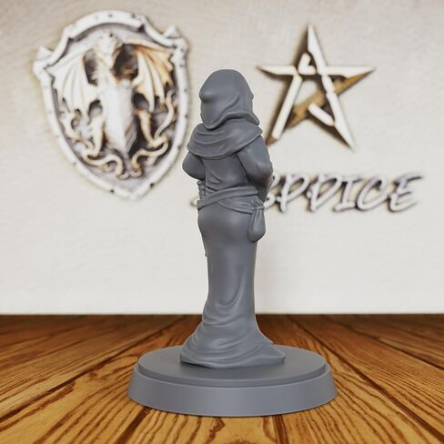 الزنزانات والتنينات النسائية المصغرة غير المطلية DND Minis، تمثال لعبة RPG على الطاولة، هدية مثالية لألعاب تقمص الأدوار وعشاق المعرفة الغامضة-AS147 in Kuwait