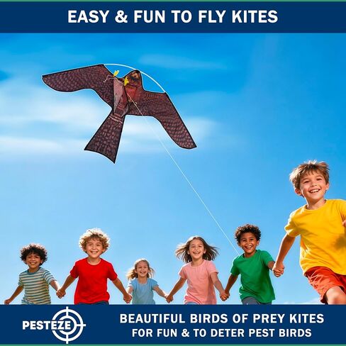 PESTEZE USA Premium Realistic Hawk Kite with String [47x27 Inch] EZ & Fun to Fly. Provides Humane Bird Deterrence in Yards & Farms. Protects Vegetables, Fruits & Crops from Pest Birds & Critters in Saudi Arabia