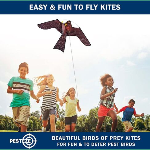PESTEZE USA Premium Realistic Hawk Kite with String [47x27 Inch] EZ & Fun to Fly. Provides Humane Bird Deterrence in Yards & Farms. Protects Vegetables, Fruits & Crops from Pest Birds & Critters in Saudi Arabia