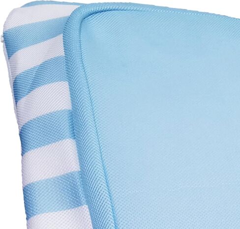 Comfy Floats No Inflate Roll Up Sun Bed Single Person Water Lounger Pool and Lake Float with Pillow Headrest & Removable Soft Mesh Cover, Blue/White in Saudi Arabia