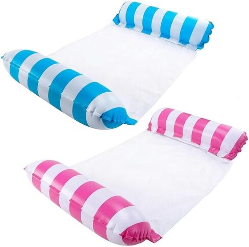 Inflatable Pool Hammock Set 2 Pack (Blue and Pink) for Adults in Saudi Arabia