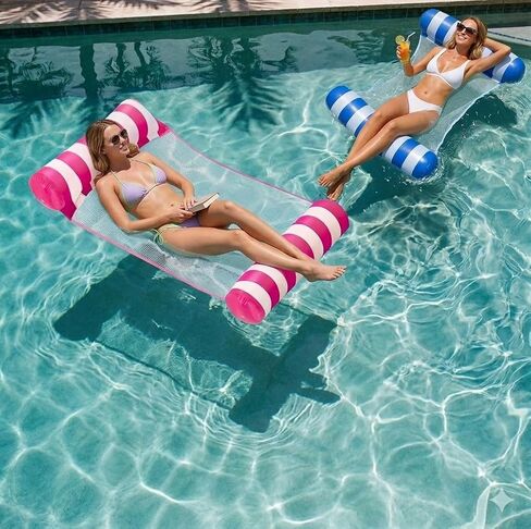 Inflatable Pool Hammock Set 2 Pack (Blue and Pink) for Adults in Saudi Arabia