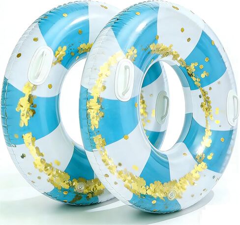 2PCS 48" Fruit Inflatable Pool Floats Adult Striped Large Swim Ring with Handles Pool Inner Tubes,Giant Premium Stripe Water Floats Rings Pool Floaties for Summer Pool Party Beach in Saudi Arabia