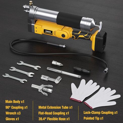 2-IN-1 Cordless Grease Gun for De-Walt 20V Battery, 12000PSI Electric Grease Gun Kit with Lock-On Trigger, 39.4" Hose Work with Bulk &Cartridge Grease for Truck, Farm Equipment (Battery Not Included) in Saudi Arabia