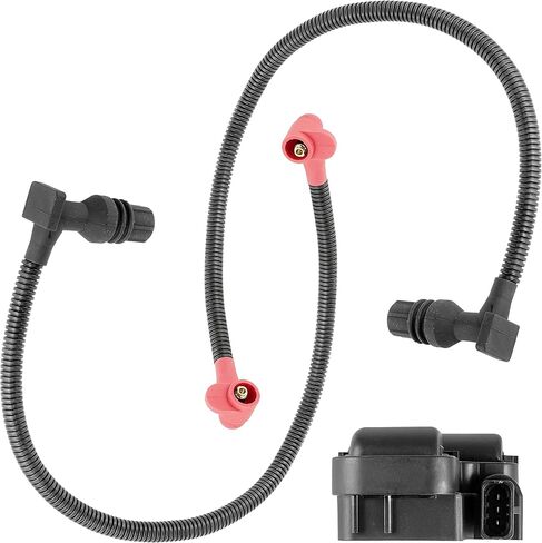 Caltric Ignition Coil with Spark Plug Wire 52 and 59.3cm Compatible with Polaris Ranger 800 4x4 6x6 2011 2012-2017 in Kuwait