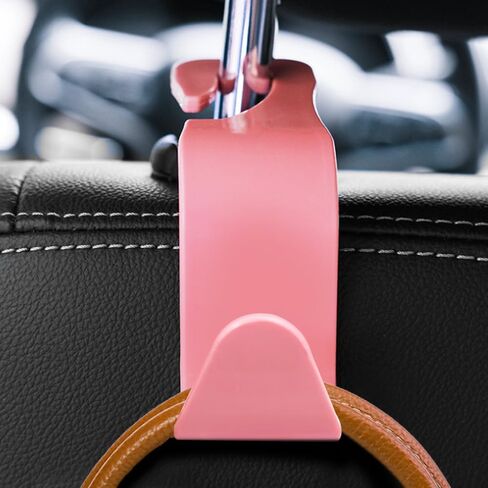 8 pcs Pink Car Seat Accessories Set, 4 Car Seat Hooks and 4 Cup Coasters, Passenger Princess Car Accessories, Pink Accessories, for Car Interiors, Coasters and Seat Hooks in Kuwait