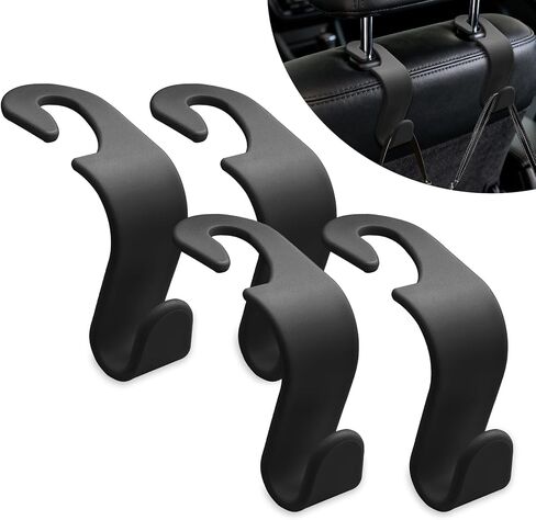 4PCS Car Seat Headrest Hooks, Plastic Auto Rear Seat Hook Hangers, Multi-Functional Hidden Seat Hooks, Universal Car Interior Storage Accessories for Purse Handbag Coats Grocery Bags (Blue) in Saudi Arabia