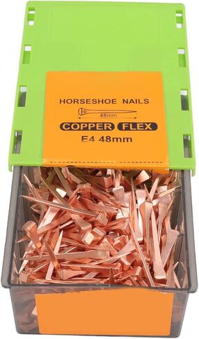 Jeanoko Copper Plated Horseshoe Nails, 250Pcs High Tensile Strength Horse Hoof Nails with Storage Box for Farrier, Horse Hoof Repair (E3) in Saudi Arabia