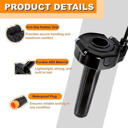 Full Twist Throttle for Macfox, 12V-72V Waterproof Quick Twist 3 Pin Ebike Throttle, Protecting for HappyRun Freego Heybike Electric Dirt Bike Scooter in Saudi Arabia