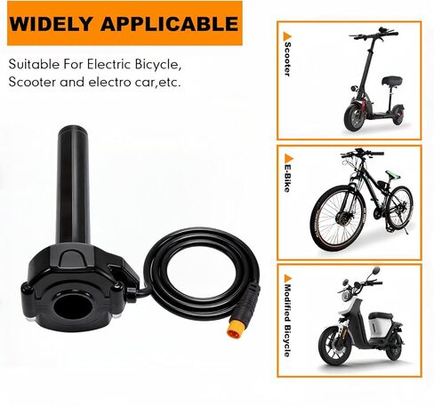 Full Twist Throttle for Macfox, 12V-72V Waterproof Quick Twist 3 Pin Ebike Throttle, Protecting for HappyRun Freego Heybike Electric Dirt Bike Scooter in Saudi Arabia