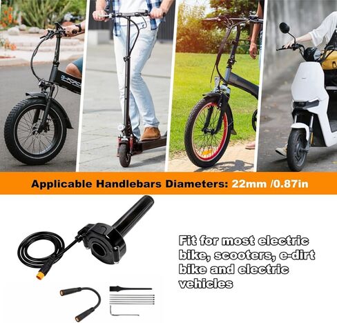 Full Twist Throttle for Macfox, 12V-72V Waterproof Quick Twist 3 Pin Ebike Throttle, Protecting for HappyRun Freego Heybike Electric Dirt Bike Scooter in Saudi Arabia