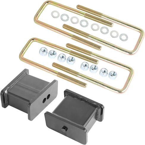 waltyotur 4 Rear Lift Blocks Kit w/Ubolts Replacement for Chevy Silverado GMC Sierra 1500 2007-2018 810040 in Kuwait